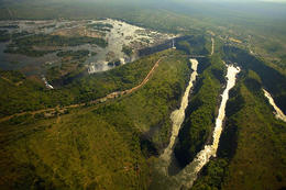 Victoria Falls, Viktoriny vodopády, Zambie, Zimbabwe