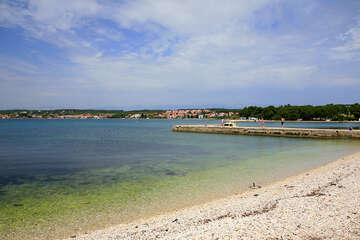 Zadar - pláž Borik - Puntamika, Zadarská riviéra, Chorvatsko