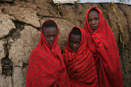 Masajské děti, Ngorongoro, Tanzánie, Afrika