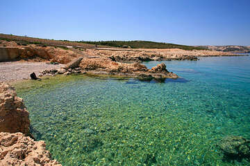 Chorvatsko, pláž Jadra, ostrov Pag