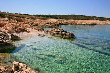 Chorvatsko, pláž Jadra, ostrov Pag
