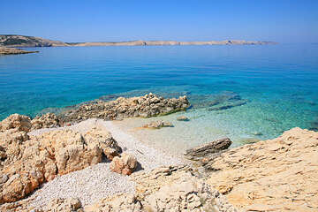 Chorvatsko, pláž Jadra, ostrov Pag