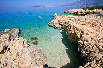 Chorvatsko, pláž Jadra, ostrov Pag