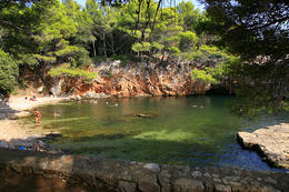 Slané jezero Mrtvo more, ostrov Lokrum, Chorvatsko