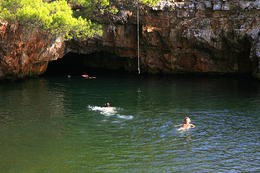 Slané jezero Mrtvo more, ostrov Lokrum, Chorvatsko