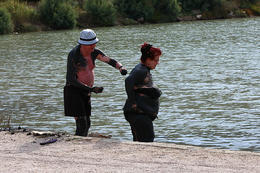 Léčivé bahno ve městě Pag, ostrov Pag, Chorvatsko