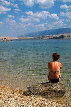 Pag-Bošana - pláže, ostrov Pag, Chorvatsko