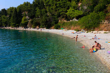Zaostrog - pláž, Chorvatsko