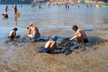 Rajska plaža, Lopar, ostrov Rab, Chorvatsko