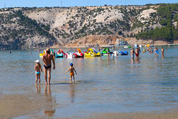 Rajska plaža, Lopar, ostrov Rab, Chorvatsko