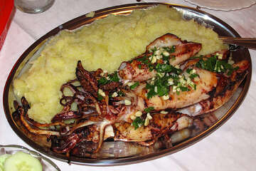 Lignje na žaru - grilované olihně