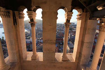 Split - výhled ze zvonice Diokleciánova paláce, Chorvatsko