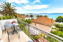 Apartmány Vanesa - výhled na moře z balkónu u apartmánu A3, Orebić, poloostrov Pelješac, Chorvatsko