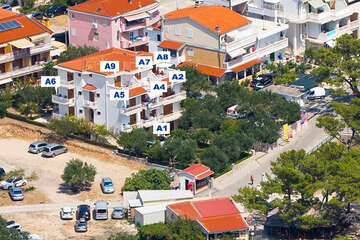 Apartmány Marijana - rozmístění apartmánů, Promajna, Chorvatsko