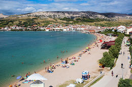 Apartmány Cvita - městská pláž 540 m od domu, město Pag, ostrov Pag, Chorvatsko