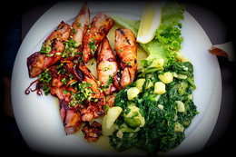 Lignje na žaru - grilované olihně