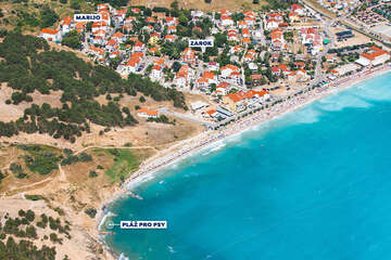 Apartmány Marijo - letecký pohled, Baška, ostrov Krk, Chorvatsko