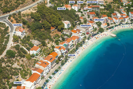 Apartmány Ana - letecký pohled, Podgora - Čaklje, Makarská riviéra, Chorvatsko