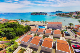 Preko a ostrůvek Galevac - letecký pohled, ostrov Ugljan, Chorvatsko