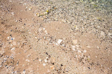 Pula - Banjole - oblázková pláž u hotelu Centinera, poloostrov Istrie, Chorvatsko