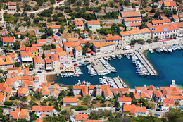 Sali - letecký pohled, ostrov Dugi Otok, Chorvatsko