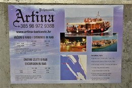 Plakátek pro přepravu na lodi Artina - Tovarnele, ostrov Pag, Chorvatsko