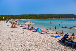 Písečná pláž Sakarun, Soline, Dugi Otok, Chorvatsko