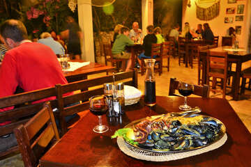 Mandre - restaurace Bonaca, ostrov Pag, Chorvatsko
