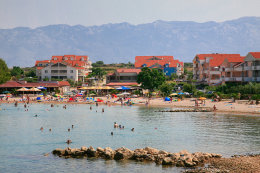 Povljana - pláž Dubrovnik, ostrov Pag, Chorvatsko