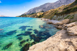 Pag - Sv. Marko - pláže, ostrov Pag, Chorvatsko