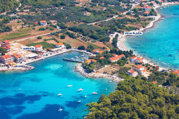 Prižba - poloostrov Ratac - letecký pohled, ostrov Korčula, Chorvatsko