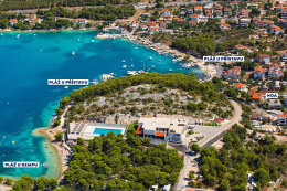 Drage - letecký pohled, Zadarská riviéra, Chorvatsko