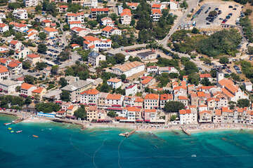 Apartmány Badem - letecký pohled, Baška, ostrov Krk, Chorvatsko