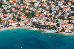 Apartmány Badem - letecký pohled, Baška, ostrov Krk, Chorvatsko