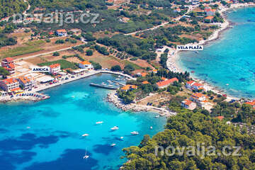 Prižba - poloostrov Ratac - letecký pohled, ostrov Korčula, Chorvatsko