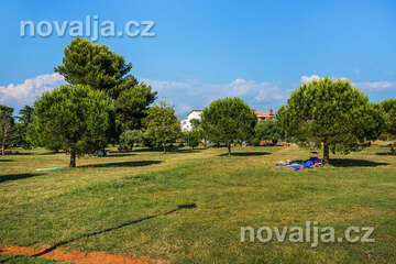Fažana - zelené prostranství u pláže San Lorenzo, Istrie, Chorvatsko