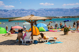 Nin - písečná pláž Ninska laguna, Zadarská riviéra, Chorvatsko