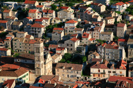 Hvar - pohled na město z pevnosti Španjol, ostrov Hvar, Chorvatsko