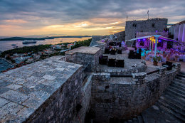 Hvar - pohled na město z pevnosti Španjol, ostrov Hvar, Chorvatsko