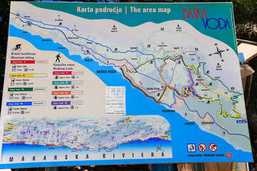 Mapa Bratuš, Makarská riviéra, Chorvatsko