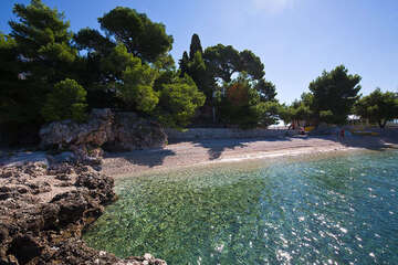 Podgora - pláž 200 m od domu Franko, Makarská riviéra, Chorvatsko