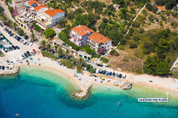 Podgora - Čaklje - začátek FKK pláže - letecký pohled, Makarská riviéra, Chorvatsko