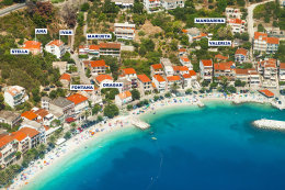 Apartmány Ana - letecký pohled, Podgora - Čaklje, Makarská riviéra, Chorvatsko