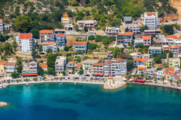 Živogošće - Porat - letecký pohled, Makarská riviéra, Chorvatsko