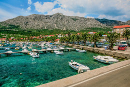 Orebič - centrum, poloostrov Pelješac, Chorvatsko