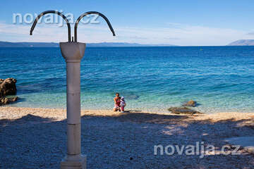 Podgora - pláž 200 m od domu Franko, Makarská riviéra, Chorvatsko