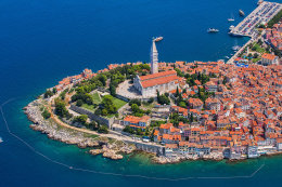 Rovinj - letecký pohled, Istrie, Chorvatsko