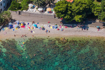 Apartmány Orebić 11 - letecký pohled, apartmány na pláži, Orebić, poloostrov Pelješac, Chorvatsko