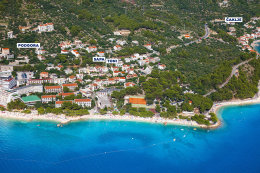 Podgora - Čaklje - letecký pohled, Makarská riviéra, Chorvatsko