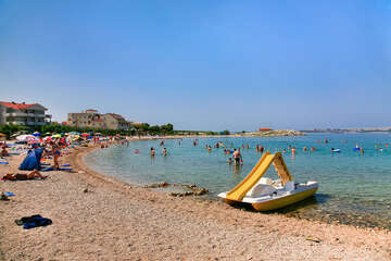 Apartmány Bojan - oblázková pláž  Dubrovnik 340 m od domu, Povljana, ostrov Pag, Chorvatsko